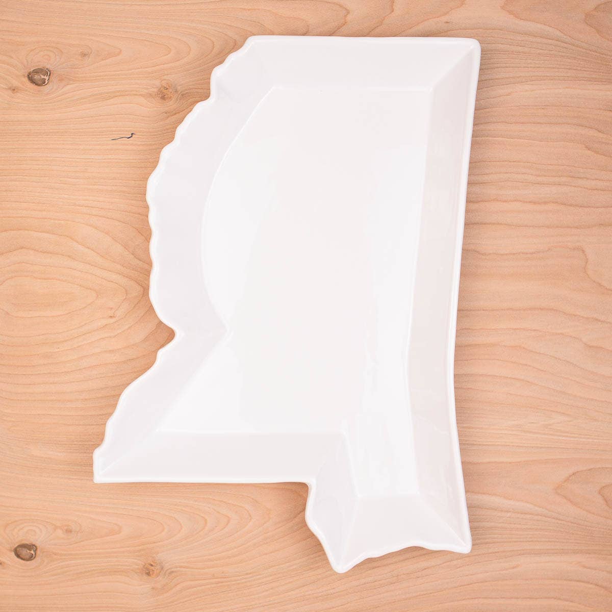 Mississippi Shaped Platter White 16"