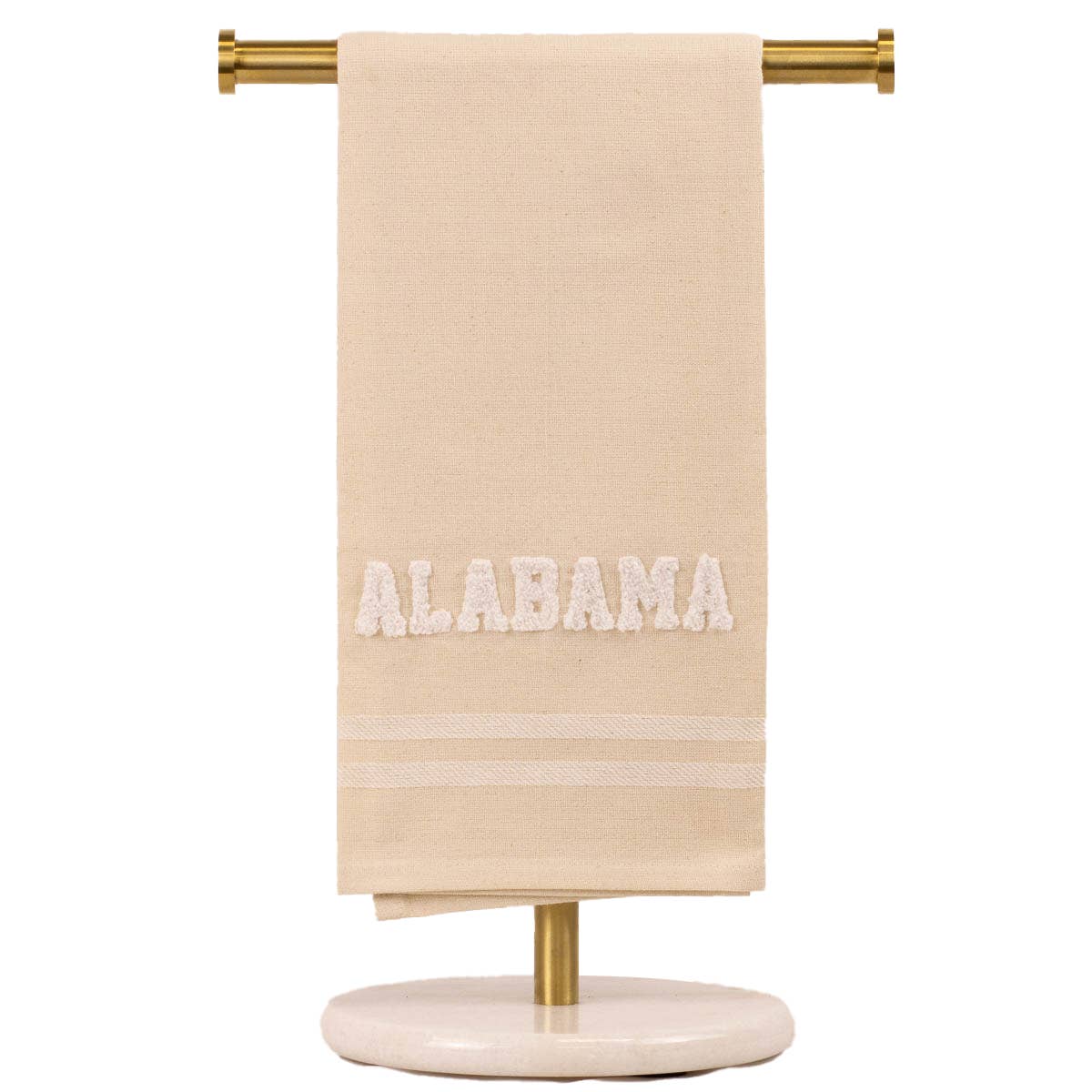 Alabama Embroidery Hand Towel  Oat/Soft White 20x28