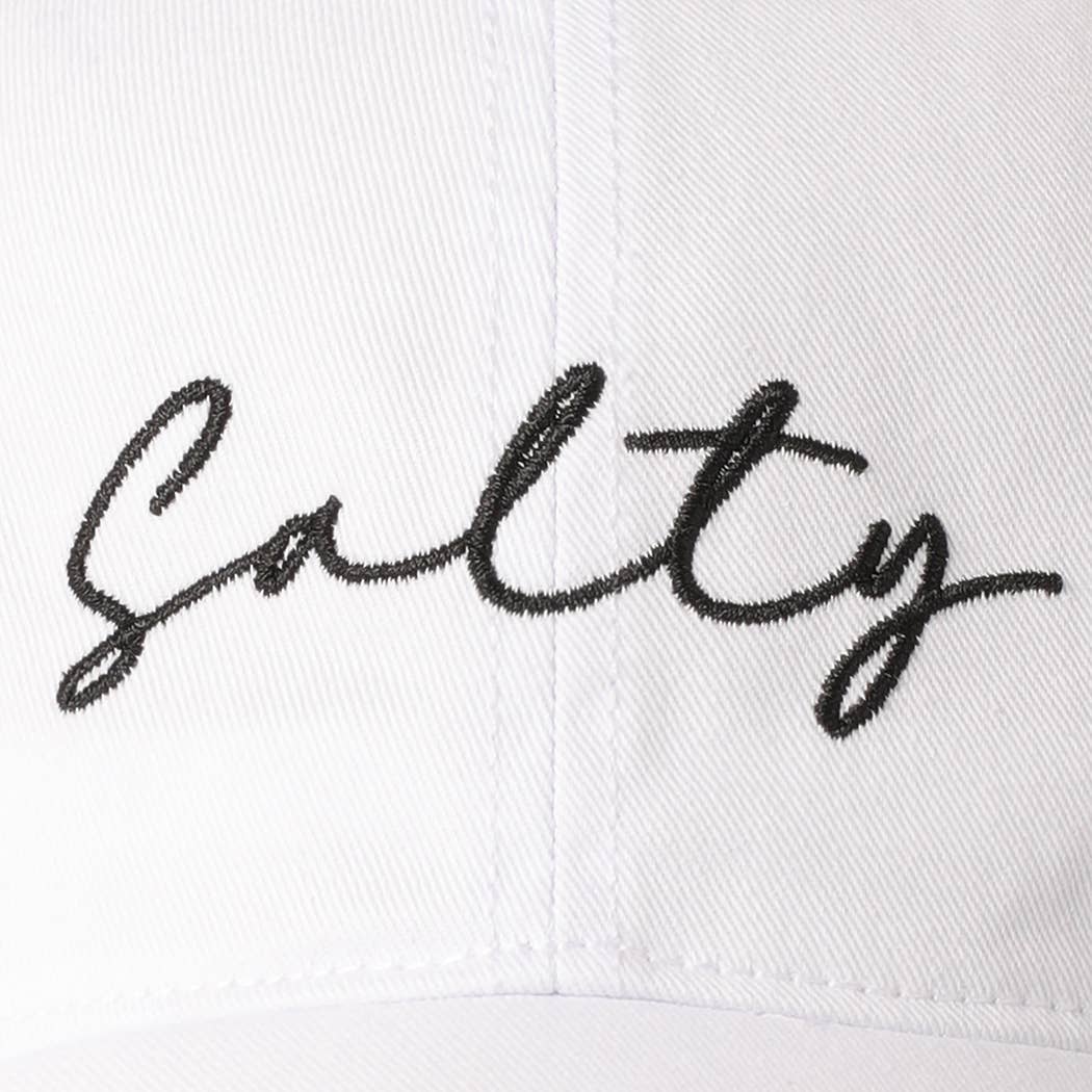 Salty Lettering Embroidery Baseball Cap- Hot Pink