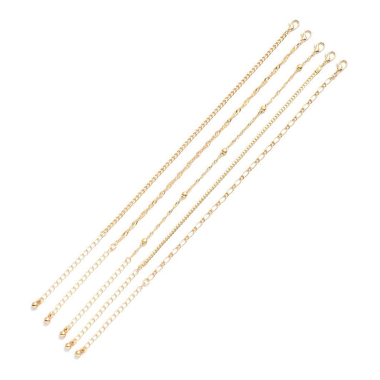 Set Of Five Chain Link Bracelets - (003)