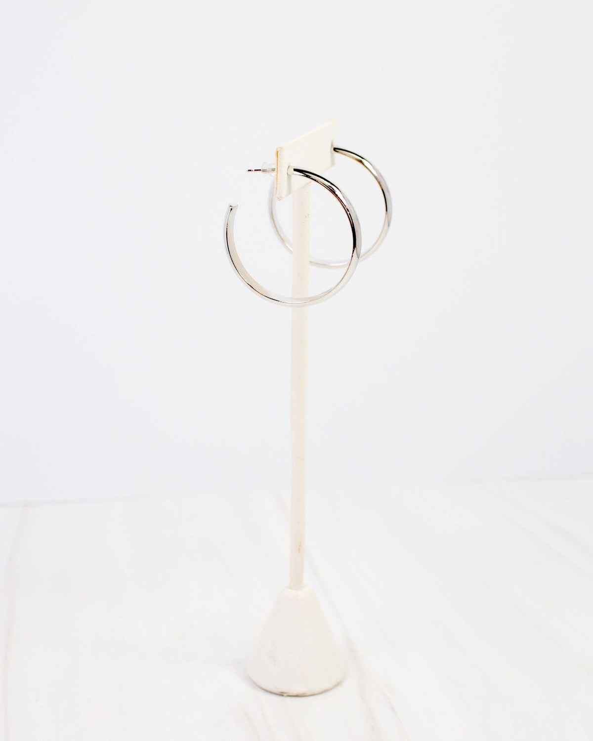 Caroline Hill Edison Warm Worn Silver Hoop Earrings
