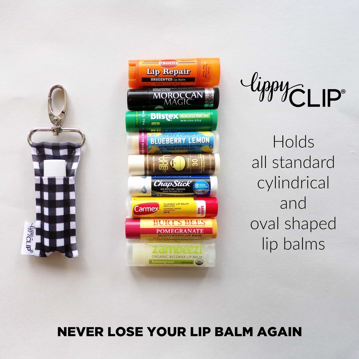 Alphabet LippyClip® Lip Balm Holder for Chapstick