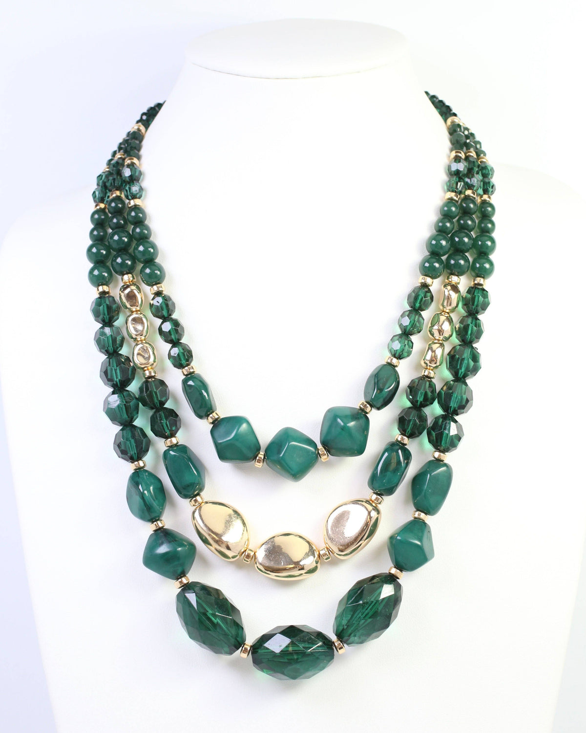 Caroline Hill Adalee Green Layered Beaded Necklace