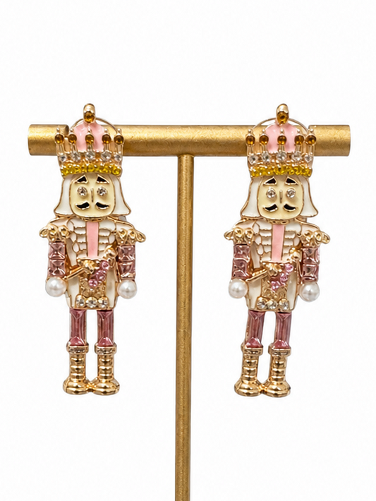 Nutcracker Earrings Pink