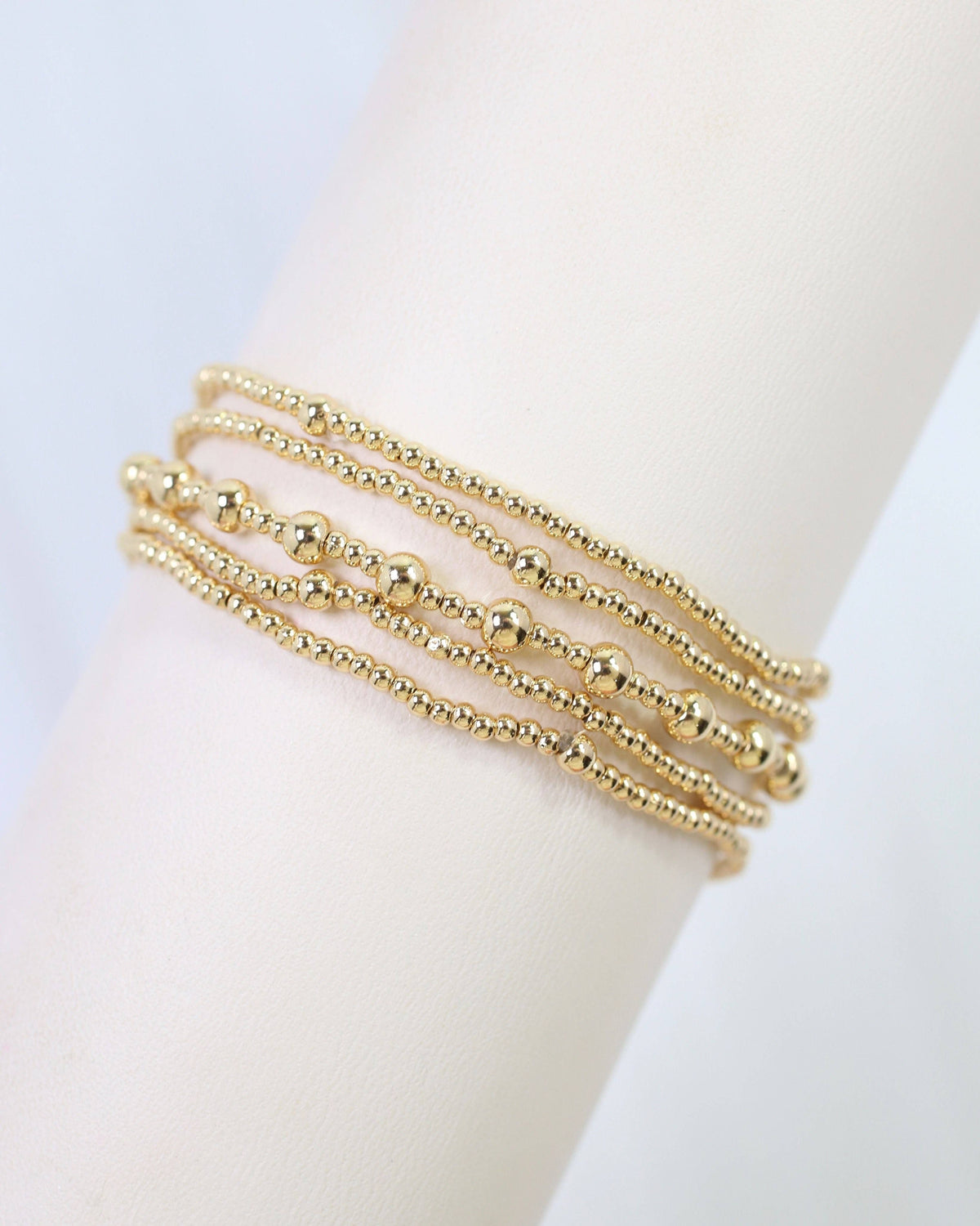 Caroline Hill Anadarko Gold Beaded Bracelet Stack Set