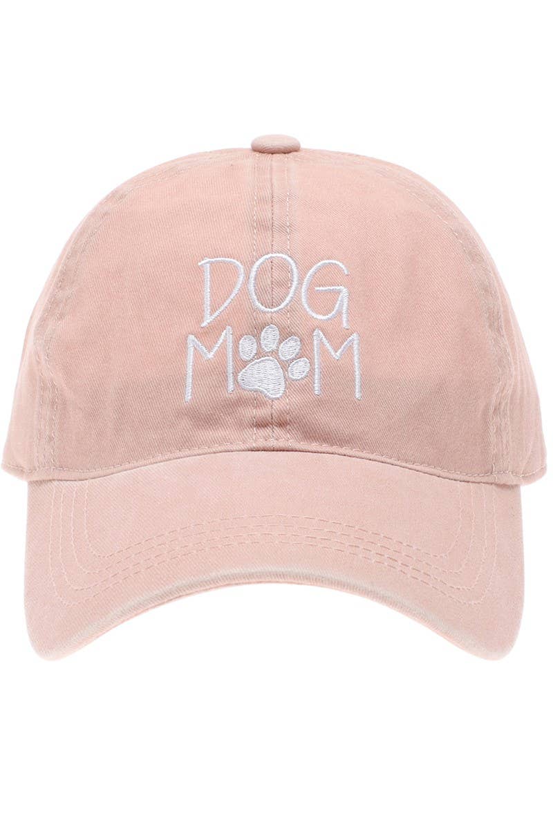 Dog Mom Embroidered Cotton Baseball Caps Dad Hat- Black