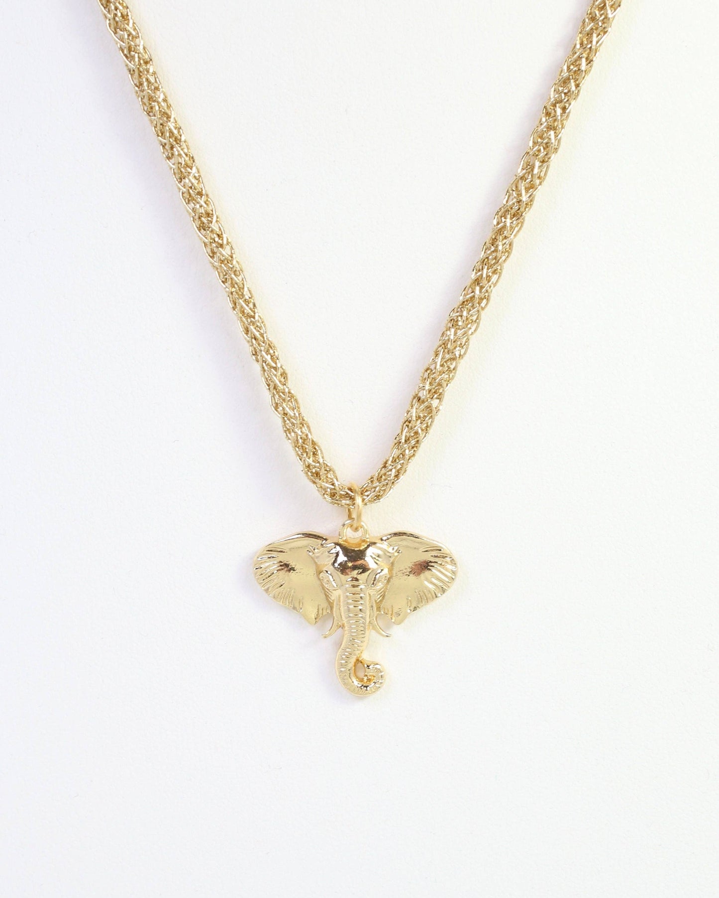 Caroline Hill Corie Gold Elephant Cord Necklace