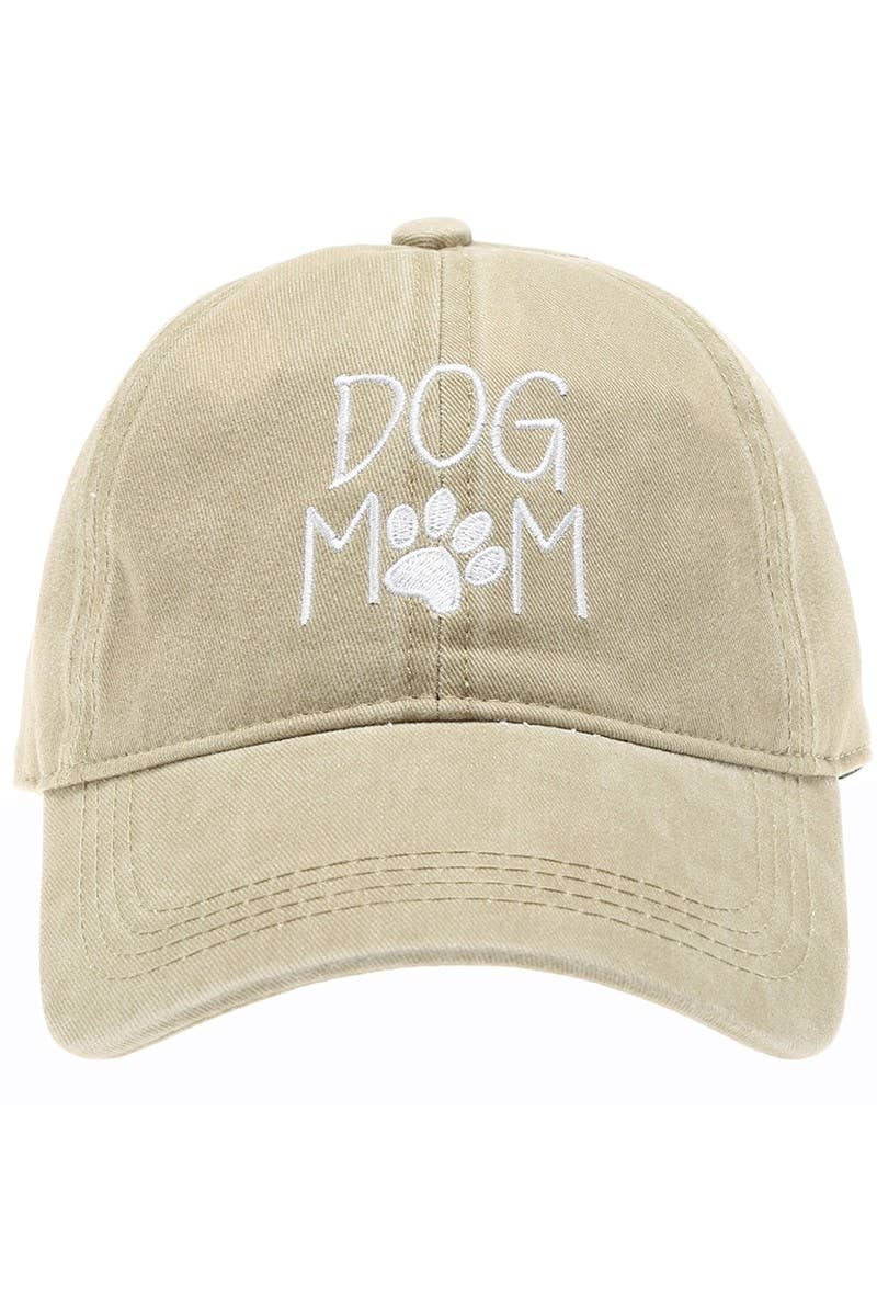 Dog Mom Embroidered Cotton Baseball Caps Dad Hat- Black