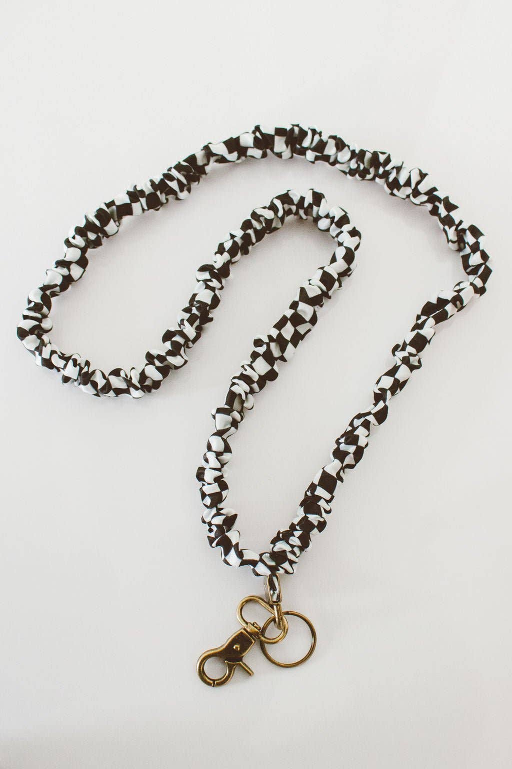 Andi Black Checkerboard Lanyard