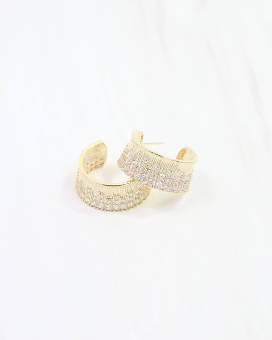 Caroline Hill Hancock CZ Gold Hoop Earrings