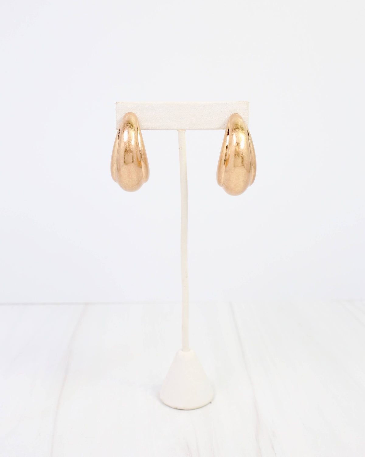 Caroline Hill Gastonia Thick Worn Gold Hoop Earrings