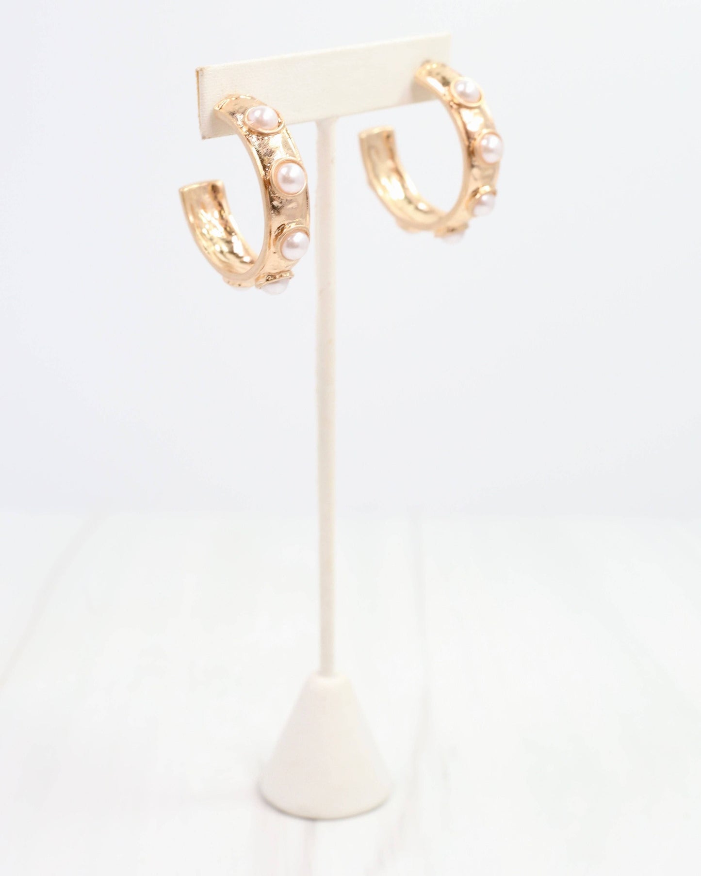 Frazee Pearl Hoop Worn Gold