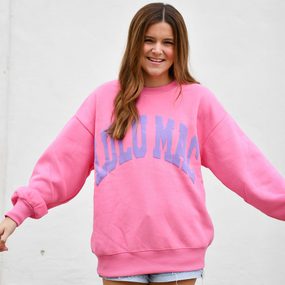 Lulu Mac Pink and Purple Graphic Sweatshirt X-Large