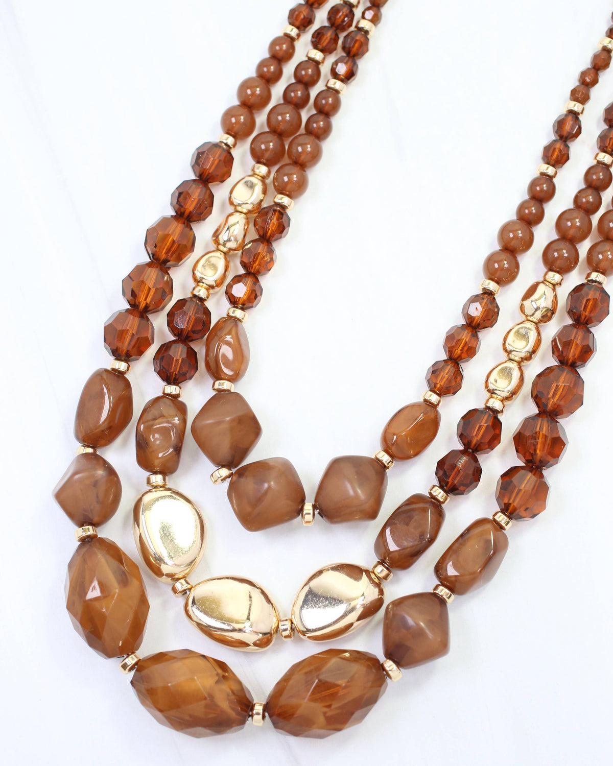 Caroline Hill Adalee Brown Layered Beaded Necklace