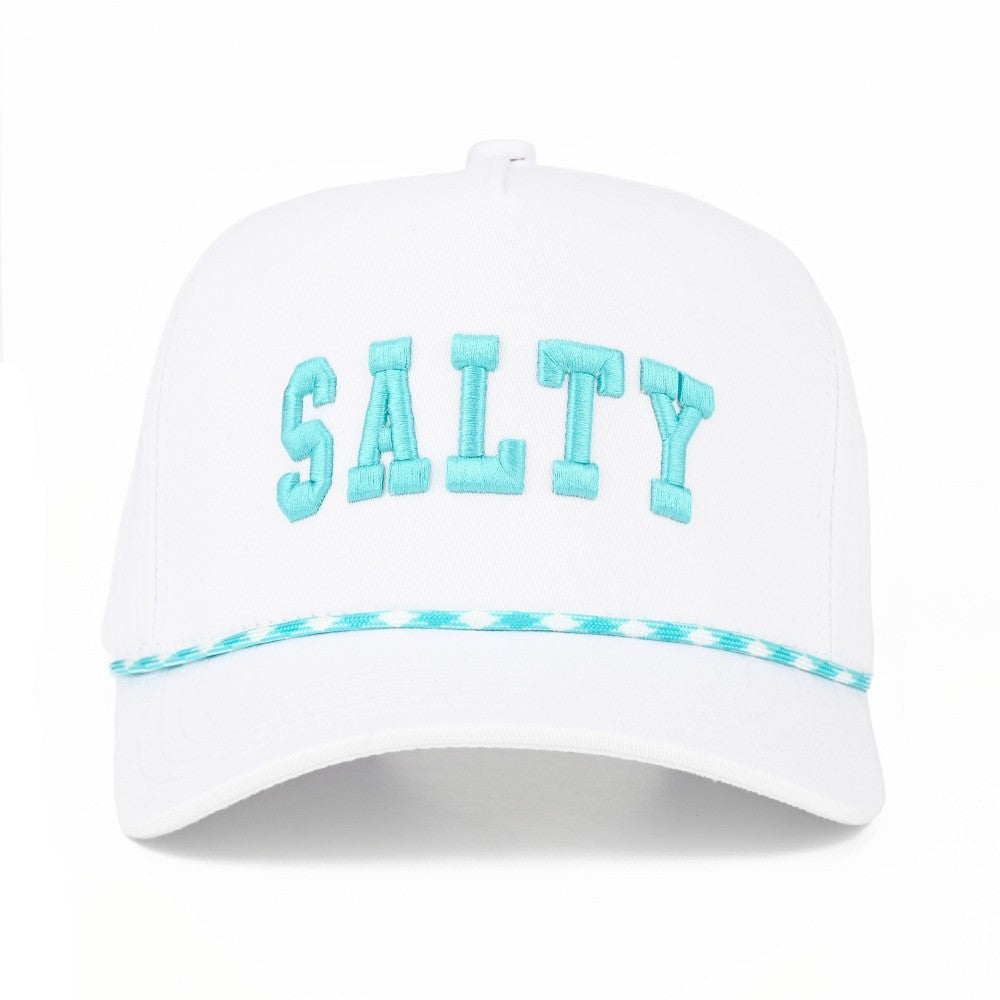 "SALTY" Embroidered Baseball Cap With Rope Detail - Mint