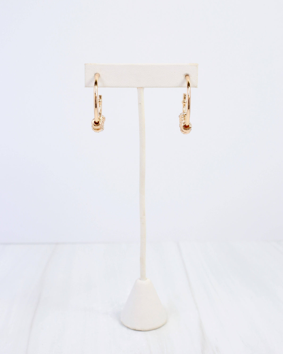 Caroline Hill Dearborn Embellished Gold Hoop Earrings
