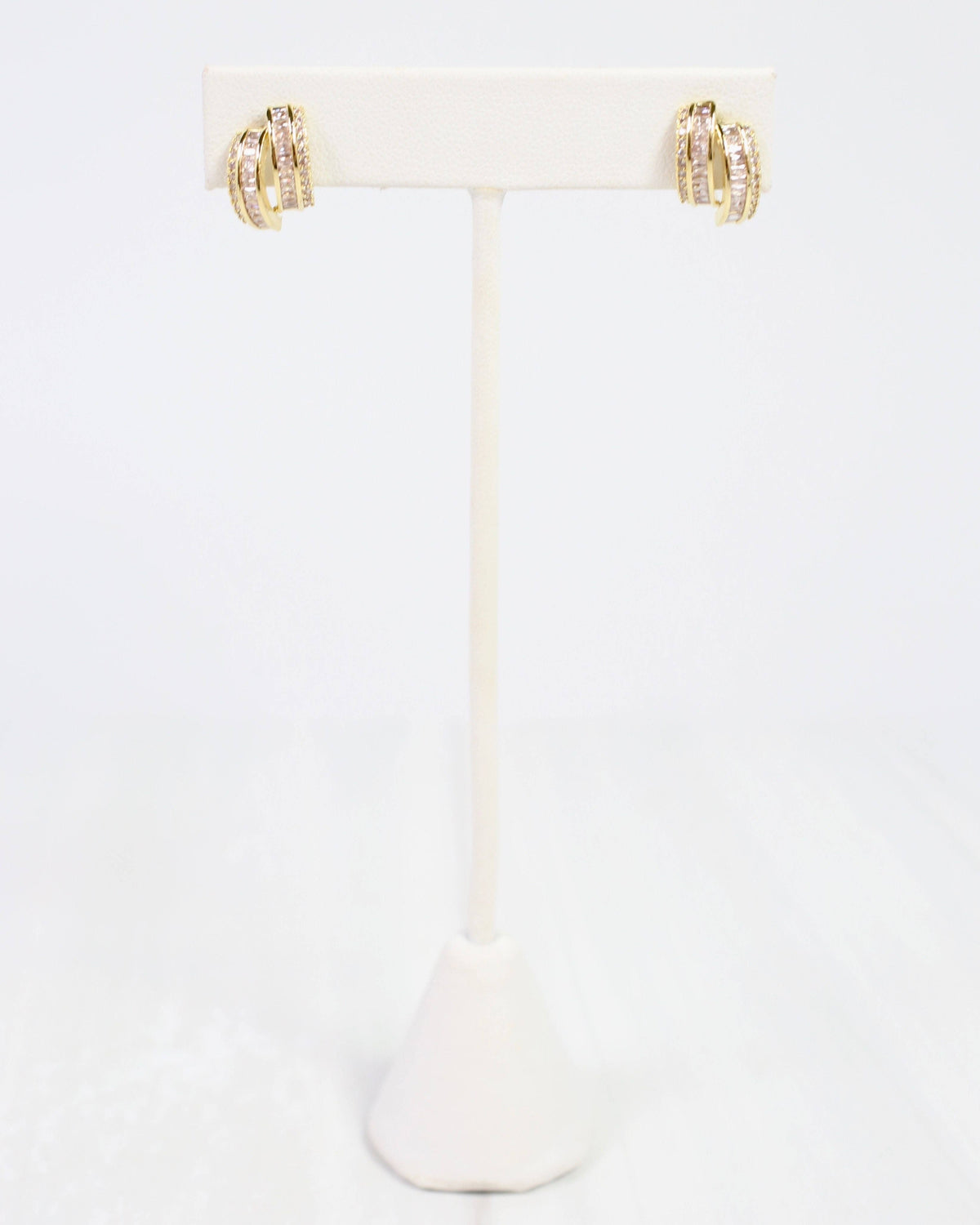 Caroline Hill Lina Gold Crystal Stud Earrings