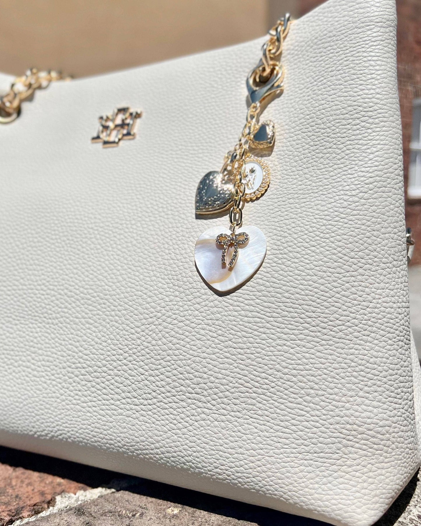 Hearts of Gold Bag Charm Gold
