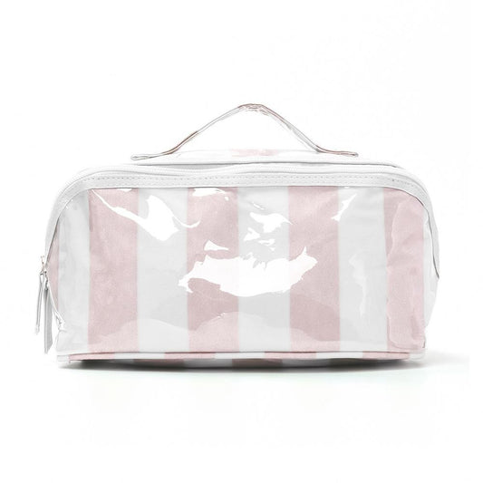 Striped Makeup Bag - Pink