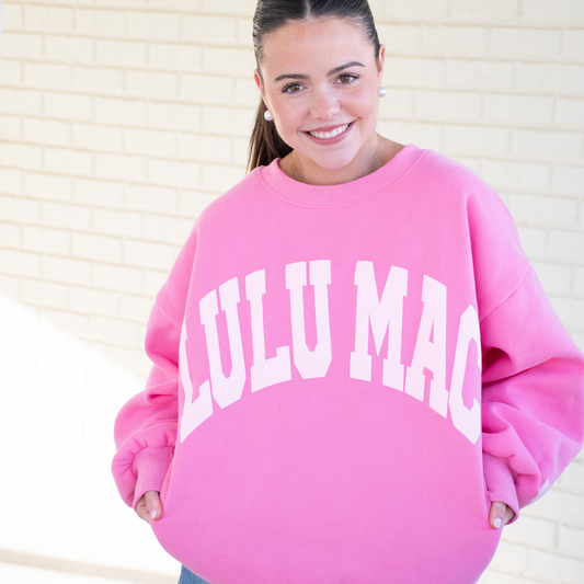 LULU MAC Pink/Light Pink Puff Sweatshirt - Large