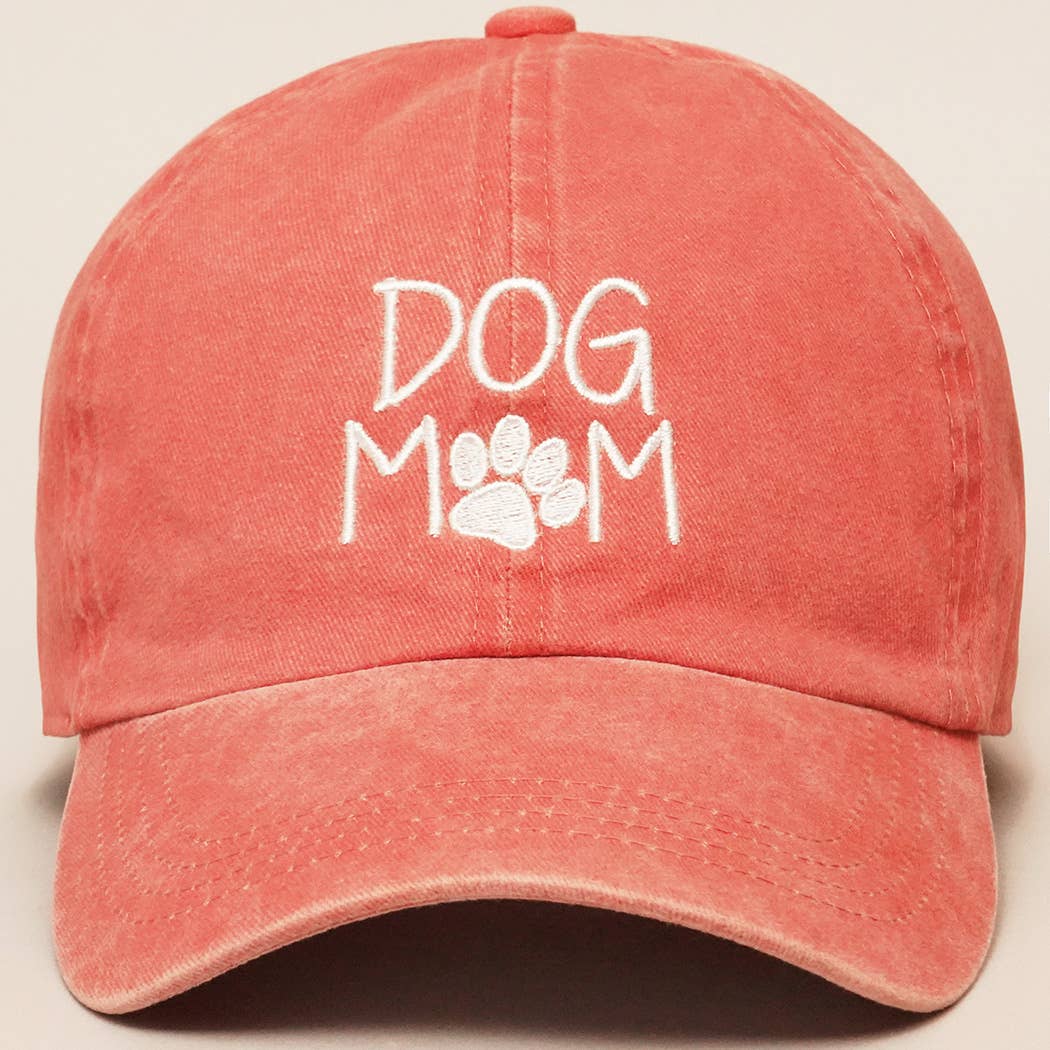 Dog Mom Embroidered Cotton Baseball Caps Dad Hat- Black