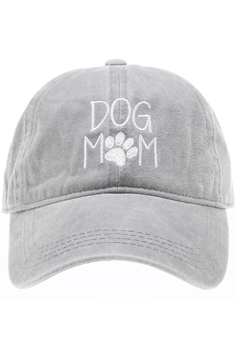 Dog Mom Embroidered Cotton Baseball Caps Dad Hat- Black