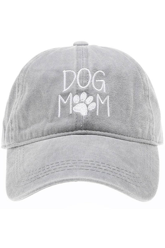 Dog Mom Embroidered Cotton Baseball Caps Dad Hat - Grey