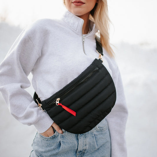 Jolie Puffer Belt Bag - Black