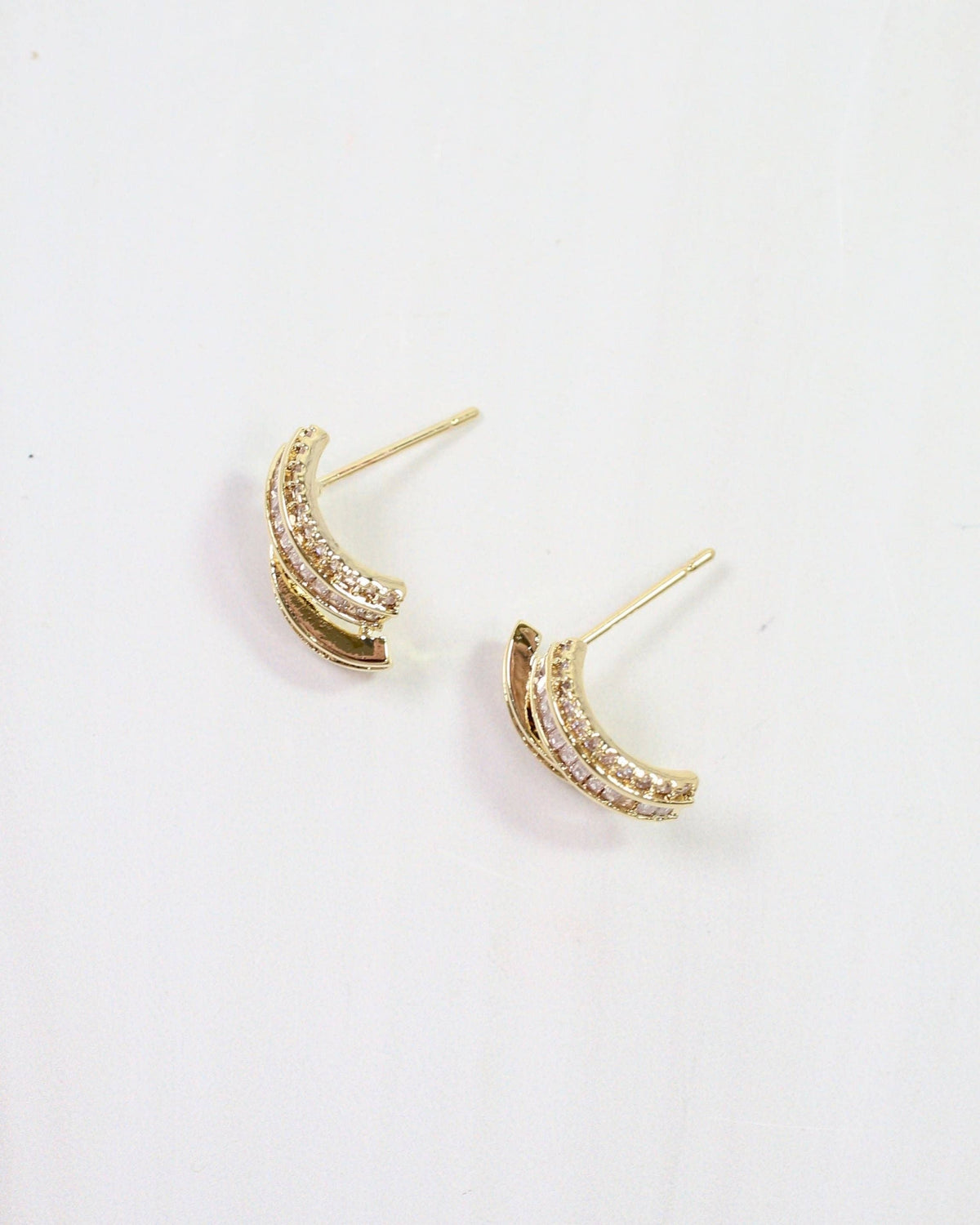 Caroline Hill Lina Gold Crystal Stud Earrings