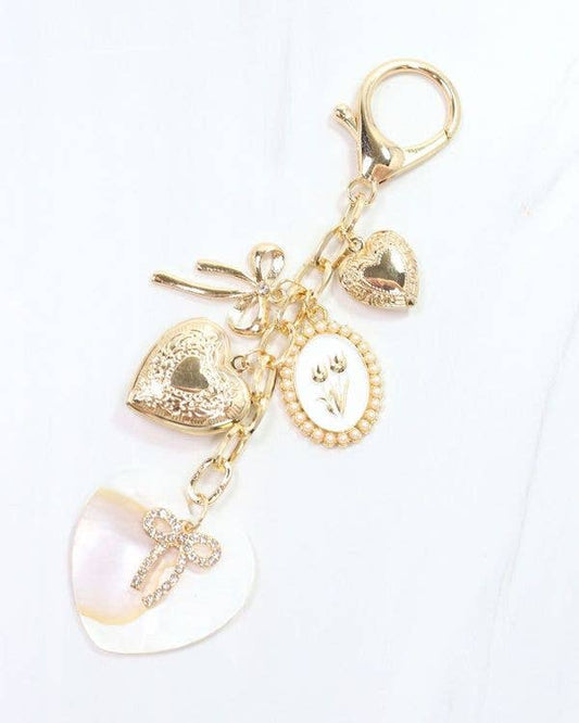 Hearts of Gold Bag Charm Gold