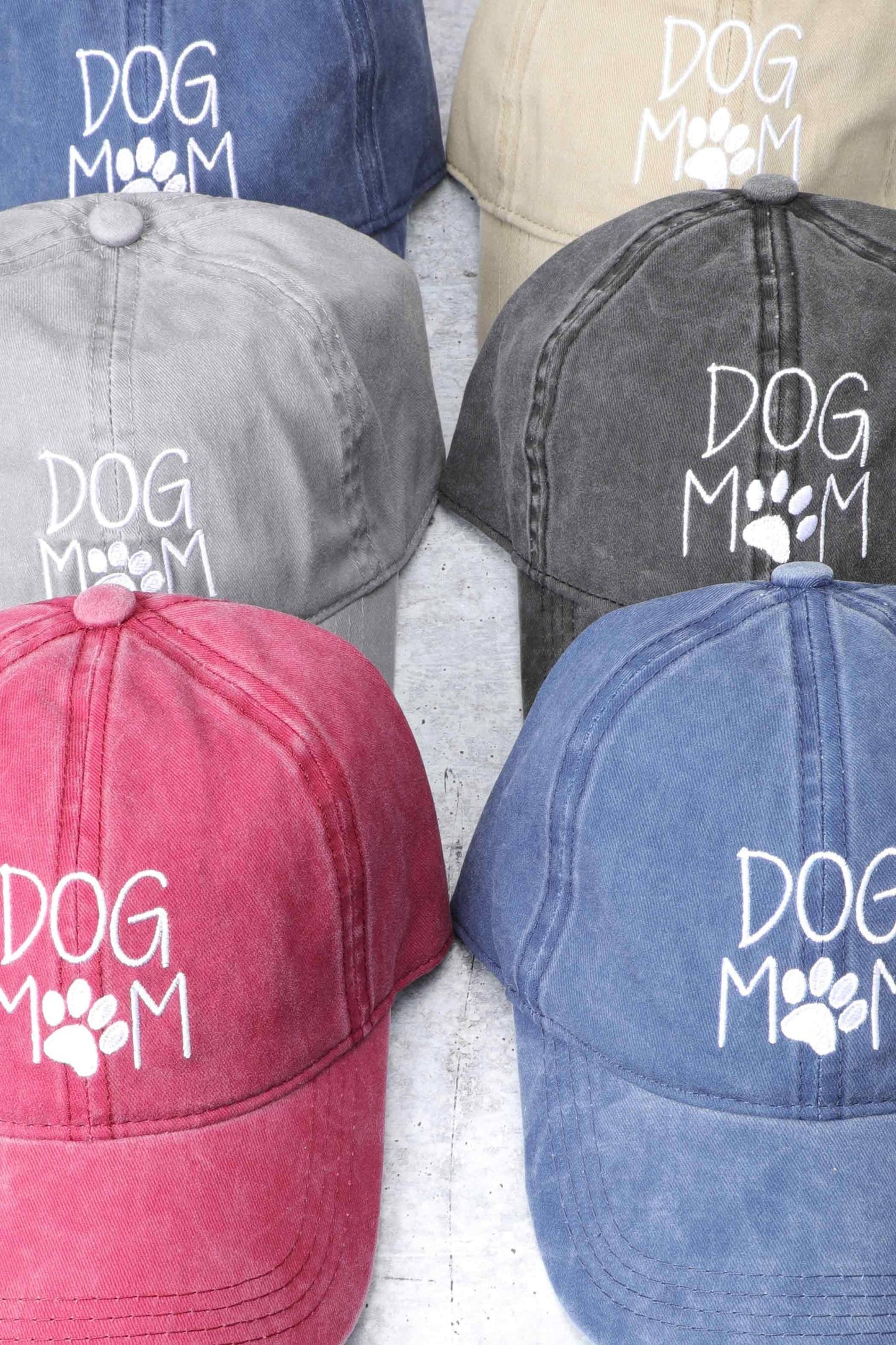 Dog Mom Embroidered Cotton Baseball Caps Dad Hat- Black