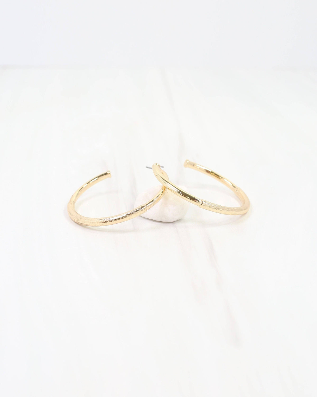 Caroline Hill Tulsa Gold Textured Hoop Earrings