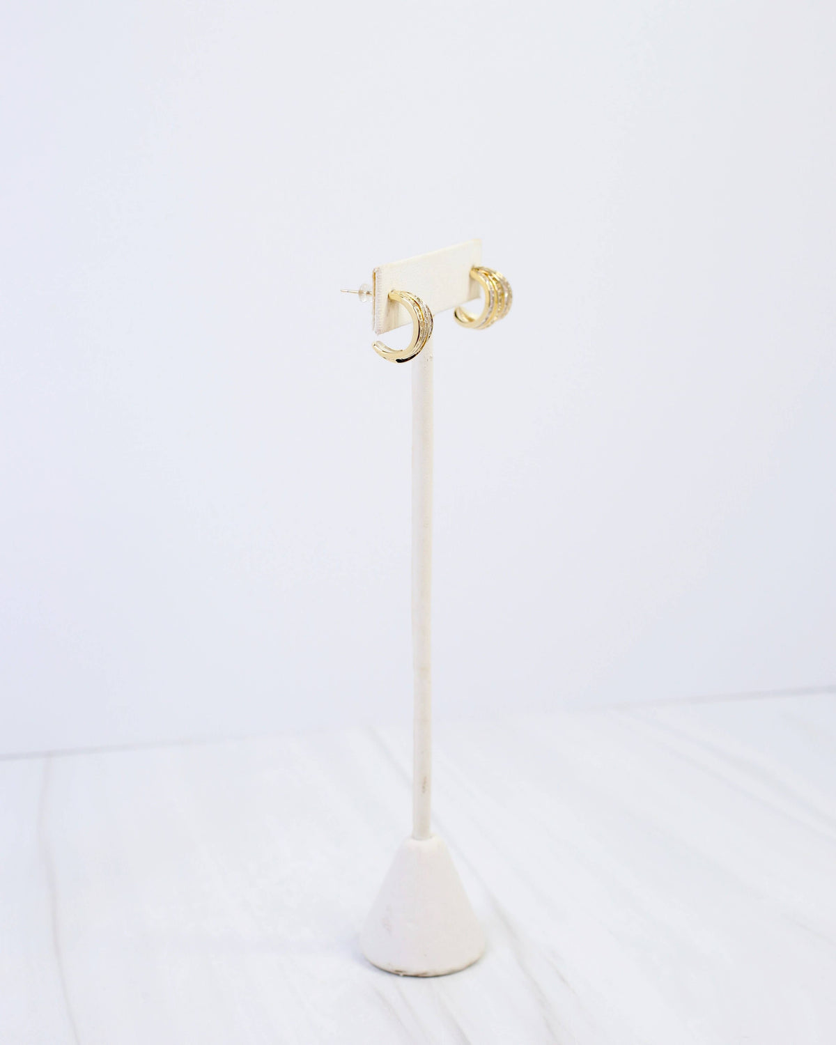 Caroline Hill Eastchester Layered Crystal Gold Hoop Earrings