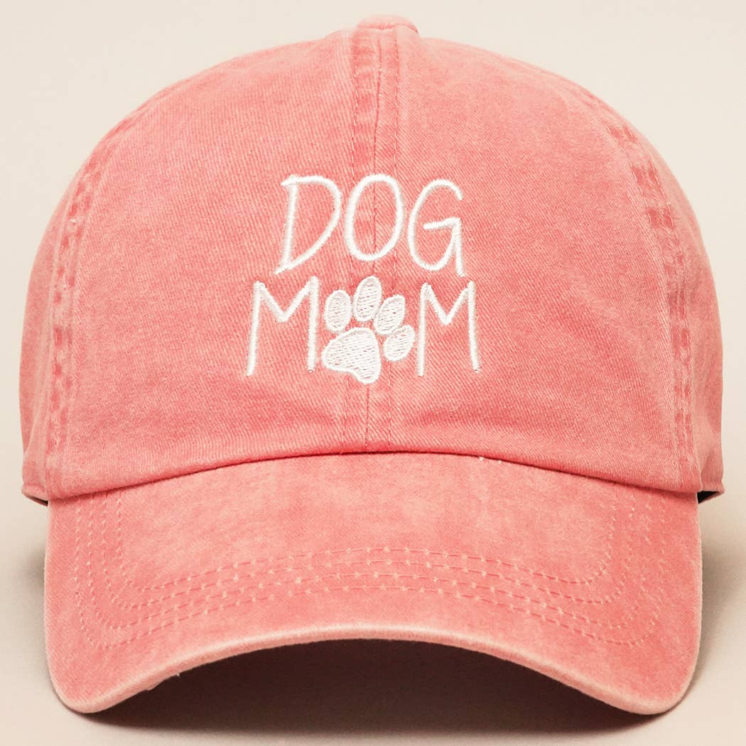 Dog Mom Embroidered Cotton Baseball Caps Dad Hat- Black