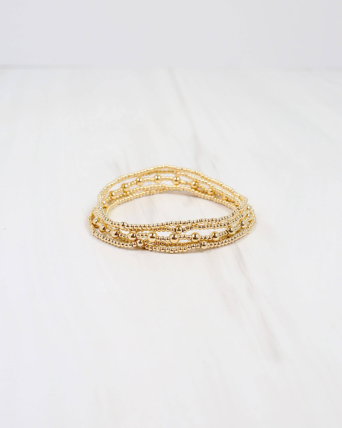 Caroline Hill Anadarko Gold Beaded Bracelet Stack Set