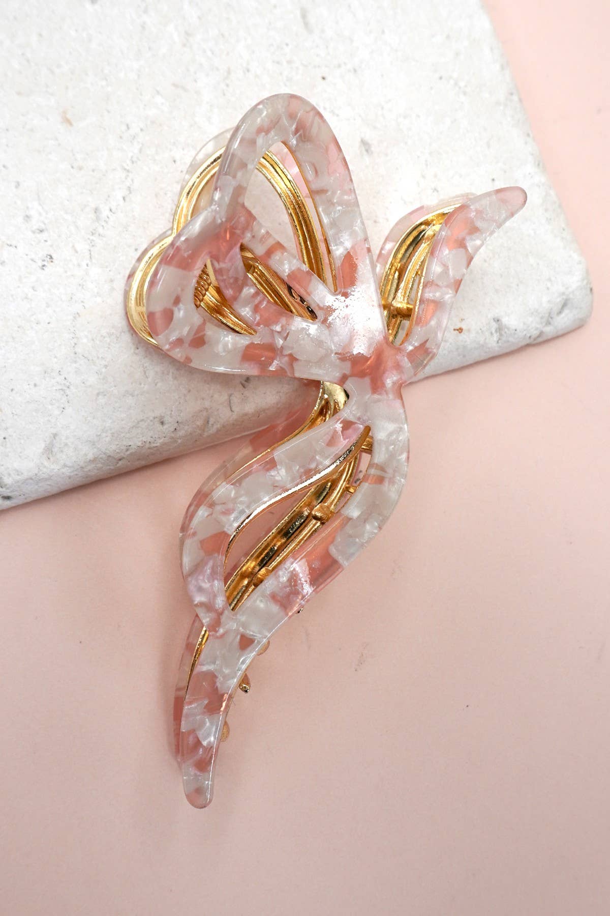 BOW HAIR CLAW CLIPS | Pink