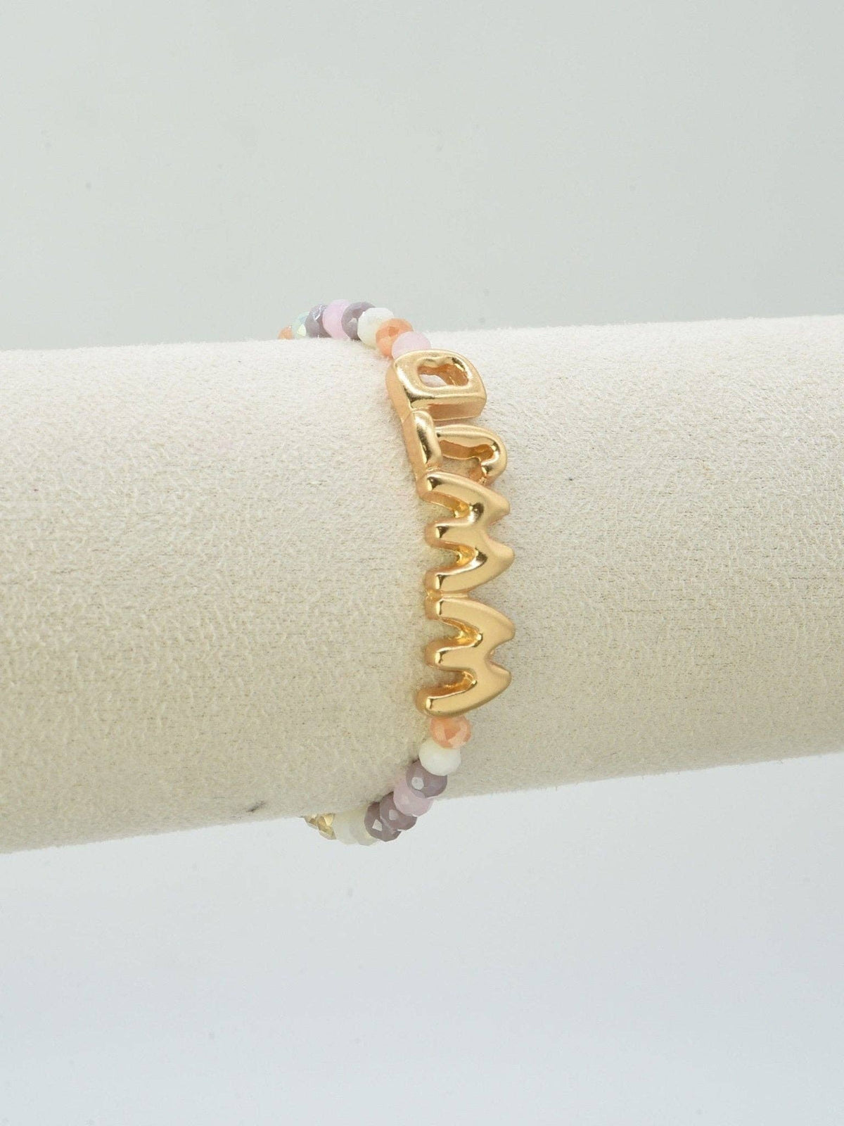 WWJD Warm Multicolor Glass Beaded Stretch Bracelet