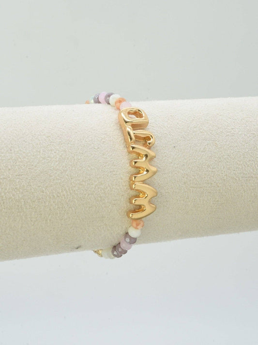 WWJD Warm Multicolor Glass Beaded Stretch Bracelet