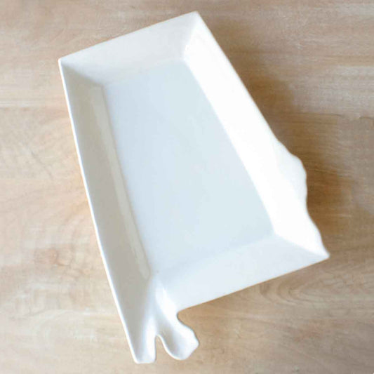 Alabama Shaped Platter White 16"