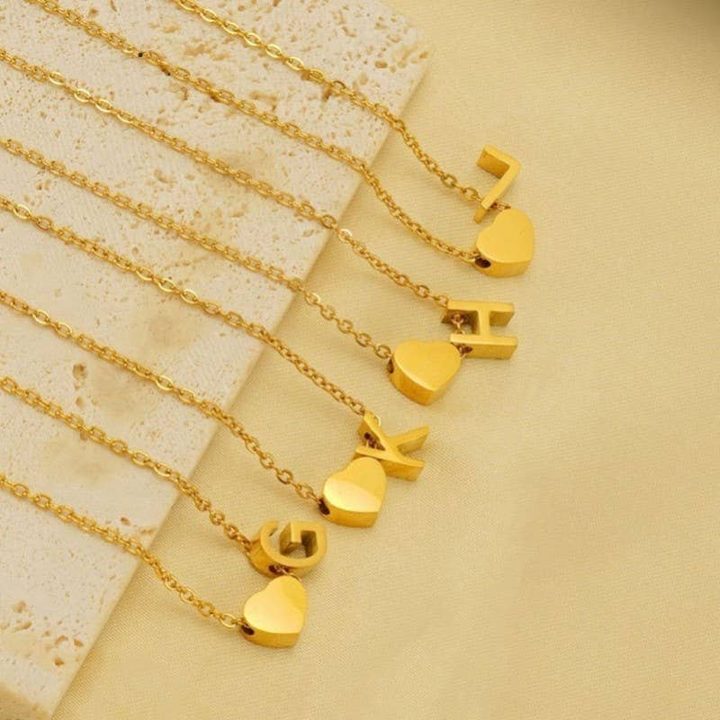 18K STAINLESS STEEL TARNISH FREE INITIAL NECKLACE | R
