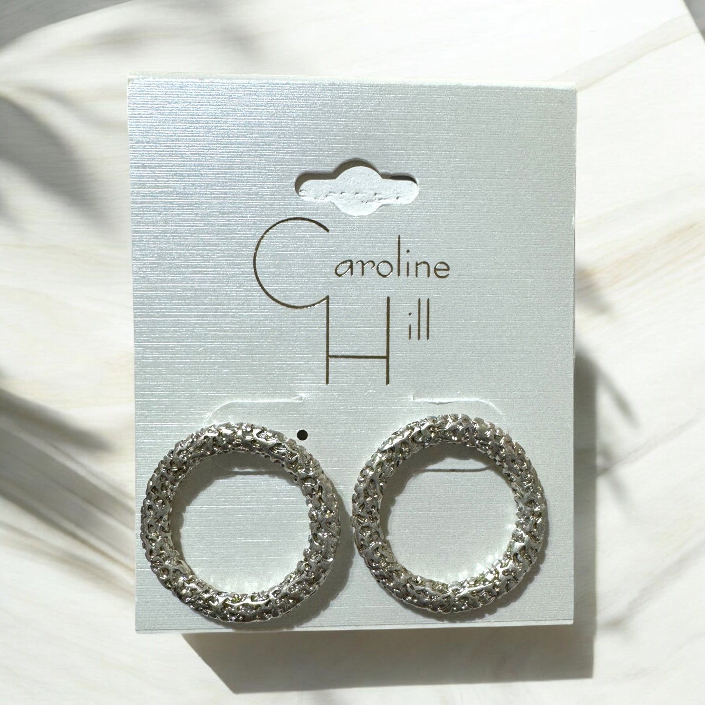 Apollo Textured Circle Earring Matte Silver