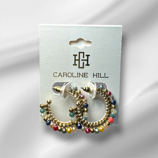 Cascade Beaded Hoop Earrings - Multi Color