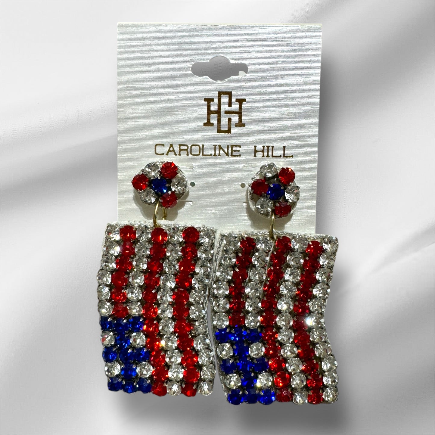 Rhinestone Flag Earrings