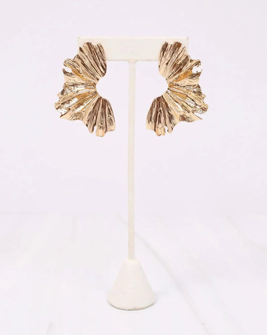 Mathieu Metal Fan Earring Gold