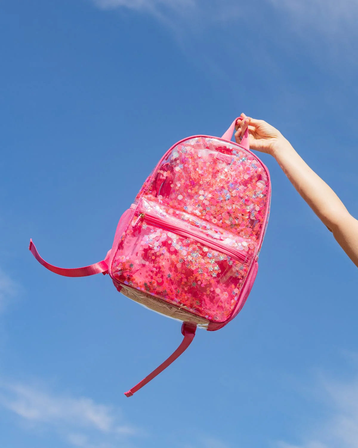 Packed Party Sweet Tart Pink Clear Confetti Backpack