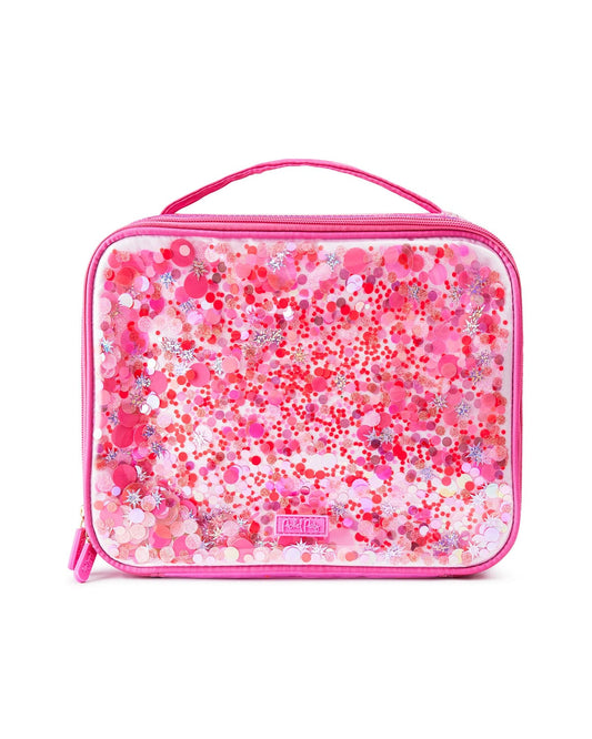 Packed Party Sweet Tart Pink Clear Confetti Insulated Lunch Box