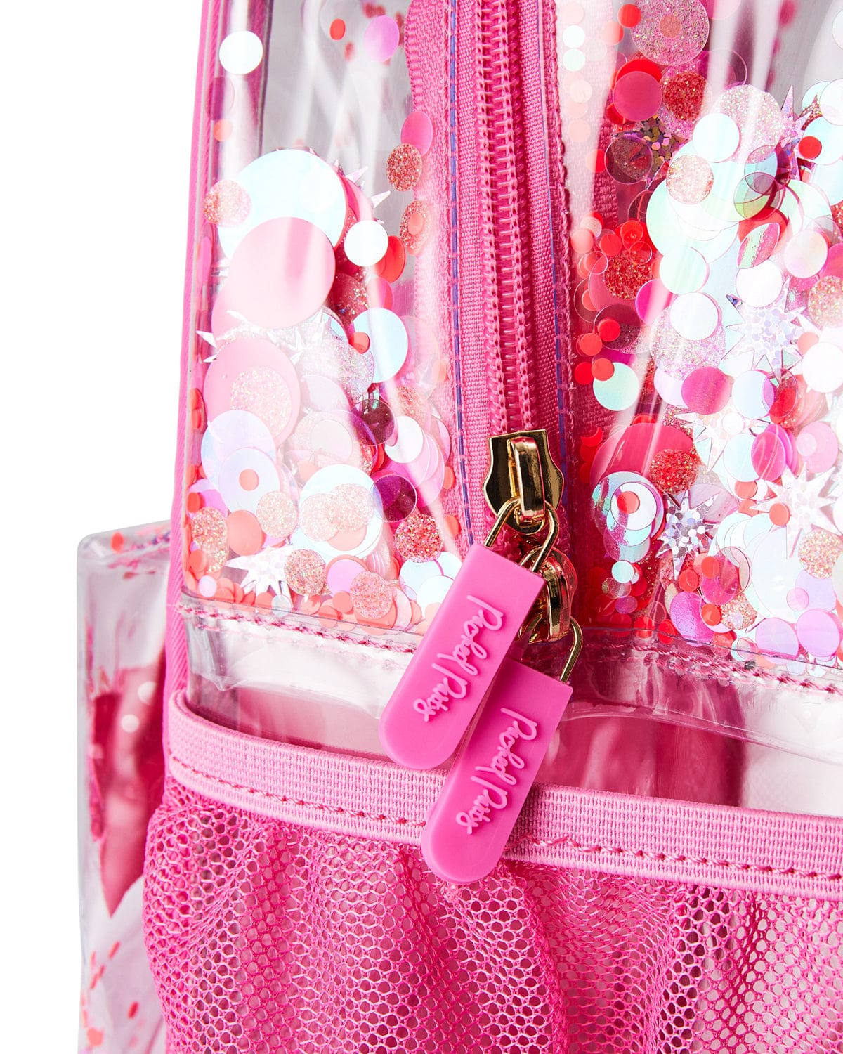 Packed Party Sweet Tart Pink Clear Confetti Backpack