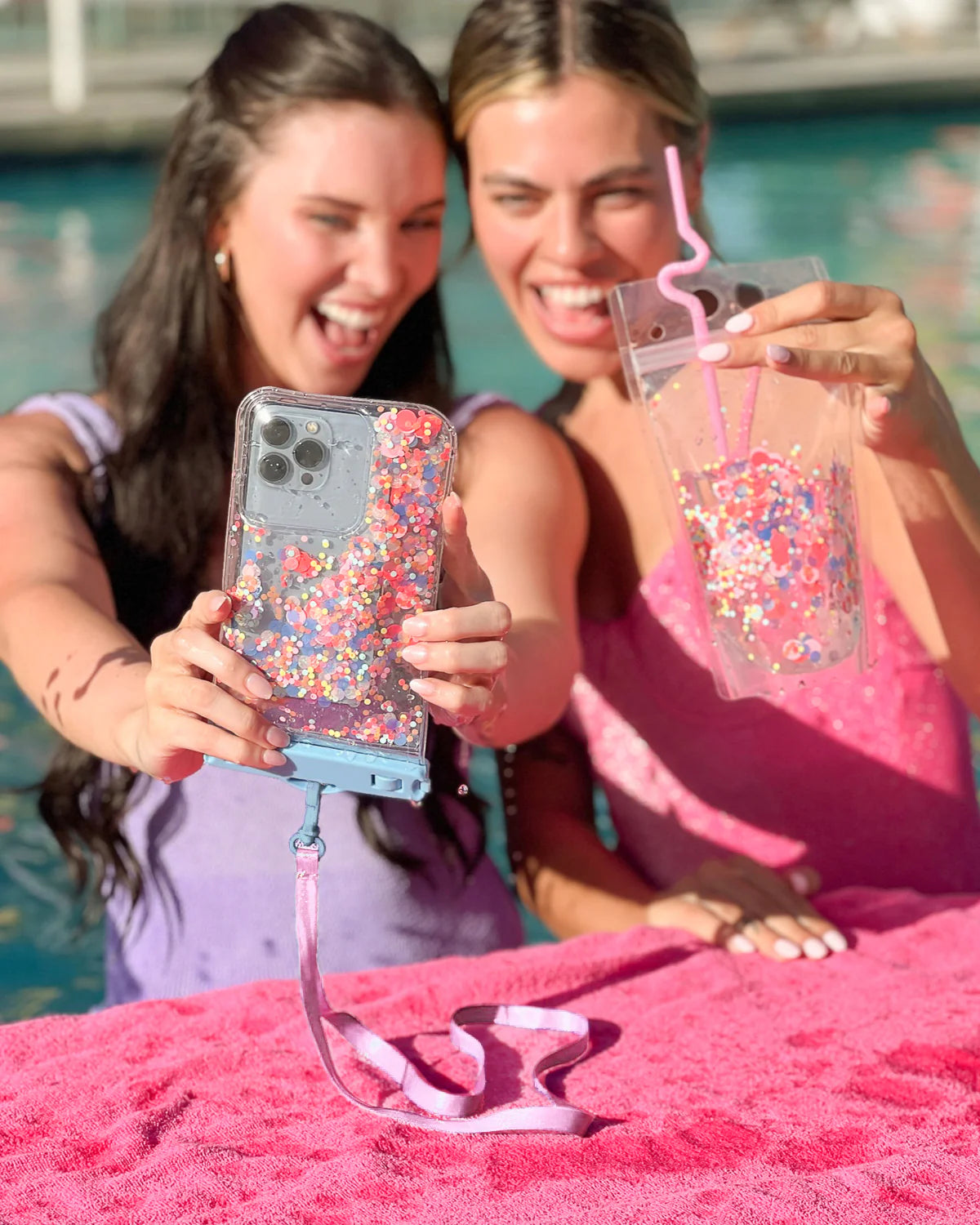 Packed Party Bring on the Fun Confetti Waterproof Protective Phone Holder