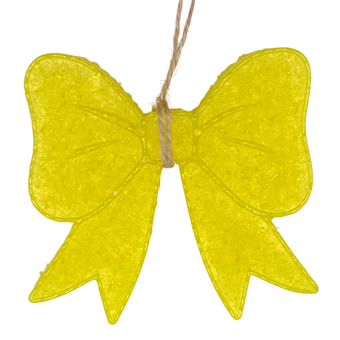 Funky Freshies Yellow Bow Air Freshener Lemon Chiffon Scent