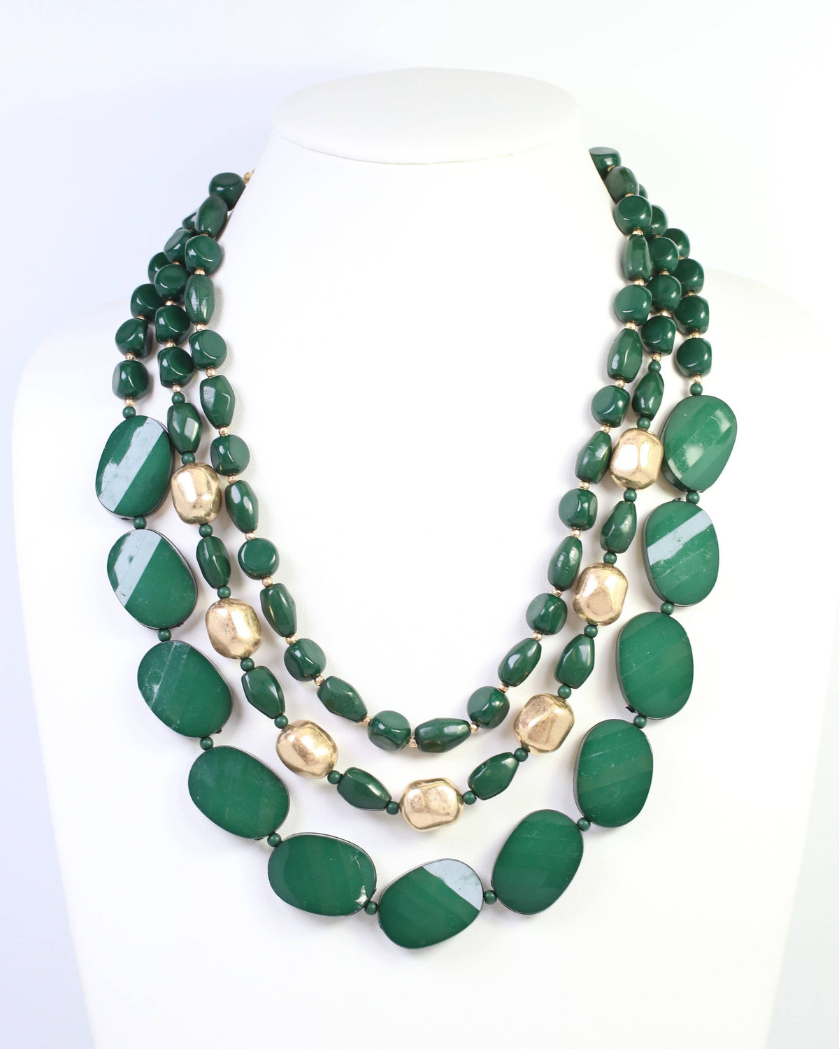 Caroline Hill Adair Court Green Layered Beaded Necklace